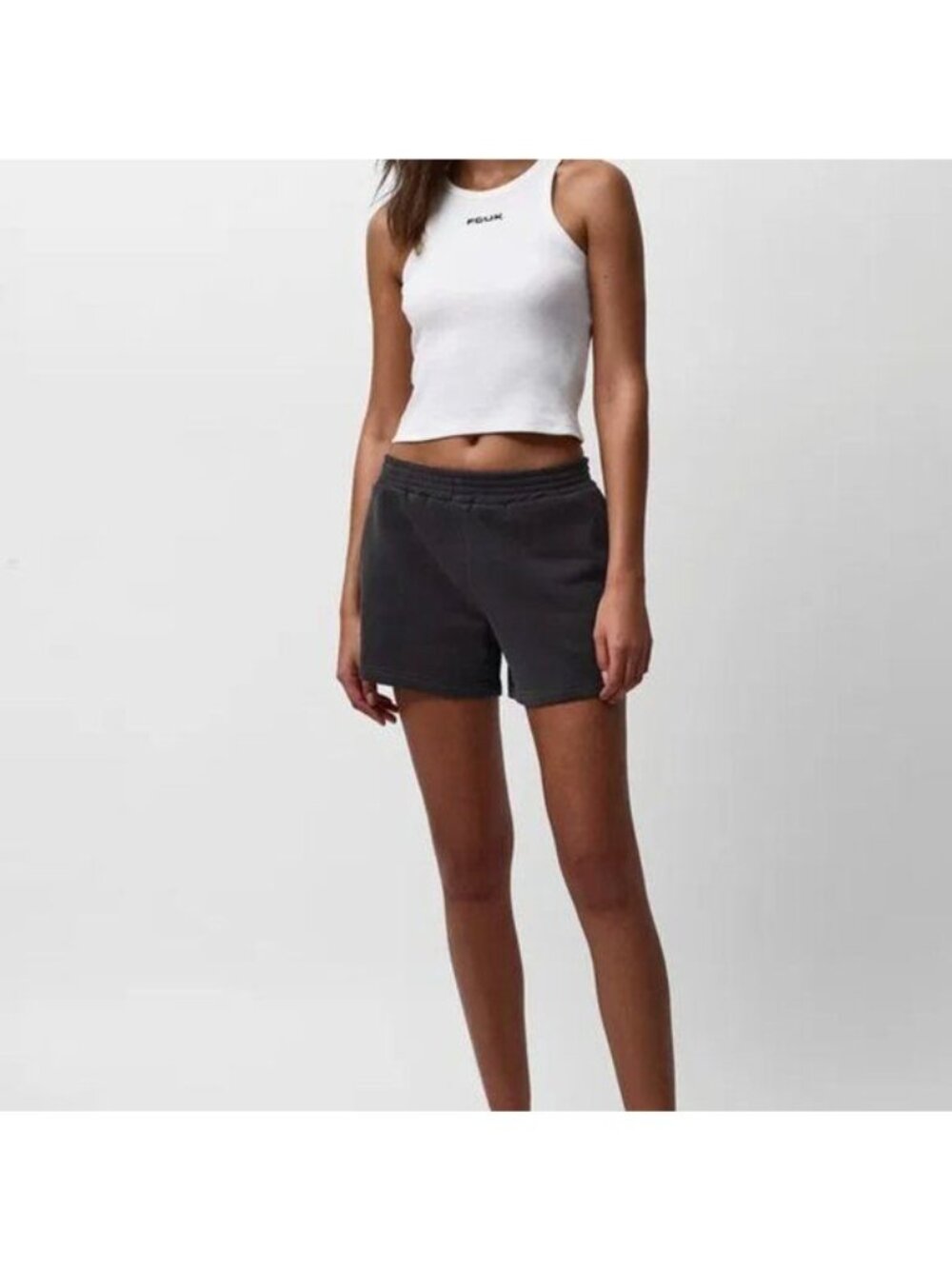 Unisex Tonal Sweatshirt Fcuk Jogger Short Shorts - Picture 5 of 15